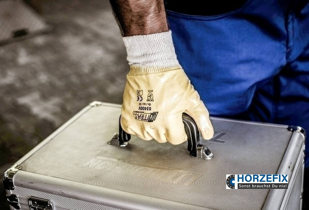 03400V Nitras Nitril Baumwollhandschuhe gelb vollbeschichtet 12 Paar Gr 7-11 horzefix