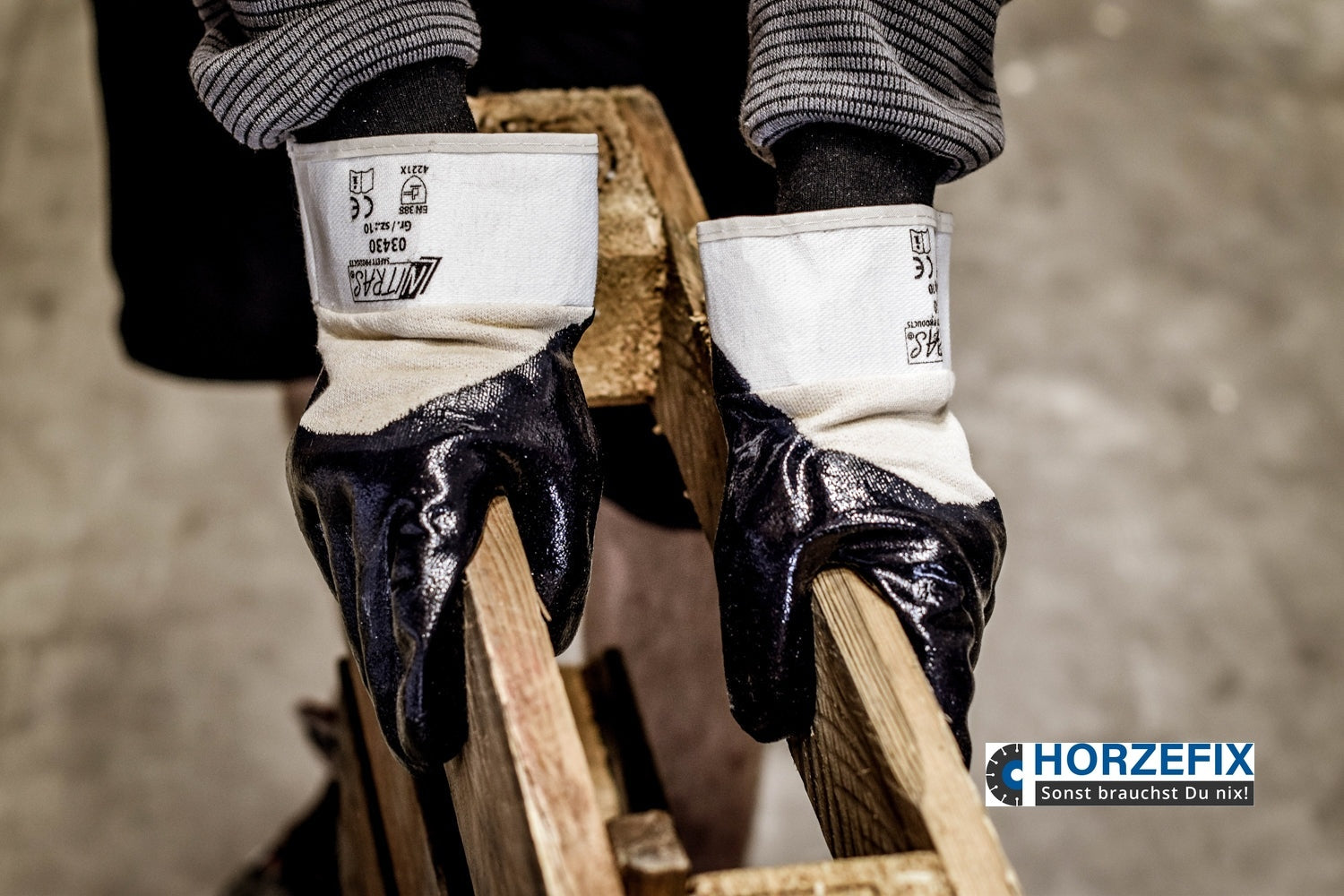 03430 Nitras Nitrilhandschuhe 3/4 beschichtet Arbeitshandschuhe Gartenhandschuhe 12 Paar 8-11 horzefix