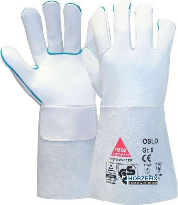 100500 Hase Schweißerhandschuh Rindnarbenleder Stulpe 1,2 mm stark 6 Paar Gr 7-12 horzefix