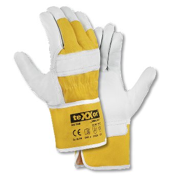 Robuste teXXor® Winterbauhandschuhe HIMALAYA I aus echtem Rindvollleder Natur