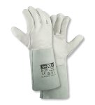teXXor® Schweißerhandschuhe TAUPO aus robustem Rindvollleder mit langer Stulpe