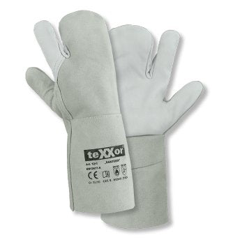 teXXor 3-Finger Schweißerhandschuhe Santorin aus robustem Rindleder für Profis