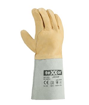teXXor® Schweißerhandschuhe ARGON III aus Rindnappaleder in Beige