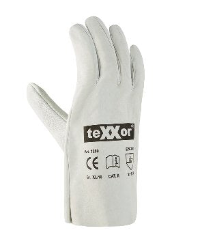 teXXor Schafsnappa Handschuhe aus weichem Vollleder in Naturweiß