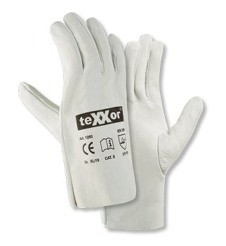 teXXor Schafsnappa Handschuhe aus weichem Vollleder in Naturweiß
