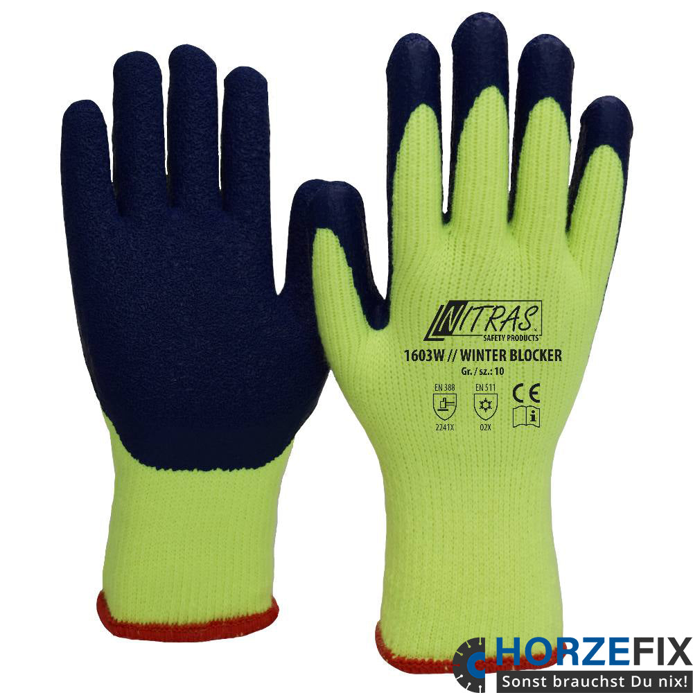1603W Nitras Winter Blocker Winterhandschuhe Kältehandschuh Größe 12 Paar 8-11 horzefix