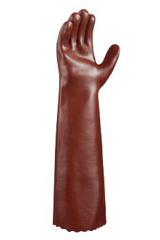 teXXor® topline Chemikalienschutz-Handschuhe aus robustem PVC in Rotbraun