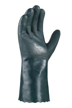 teXXor Topline PVC Chemikalienschutz Handschuhe GrĂĽn Geraut 35cm Langlebig