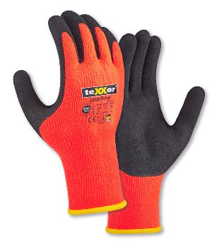 teXXor® Topline Winterhandschuhe Polyacryl Orange Grau Touchscreen Gr. 7-11