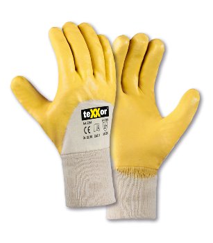 teXXor Nitril Arbeitshandschuhe 2354 mit Strickbund fĂĽr Bau und Montage
