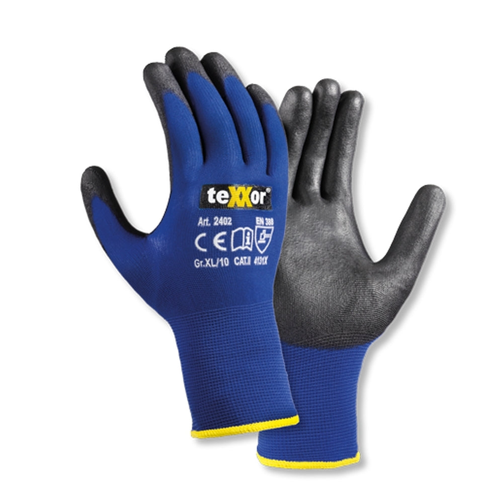 2402 texxor Nylon Strickhandschuhe PU touchscreen 240 Paar Gr 6-11