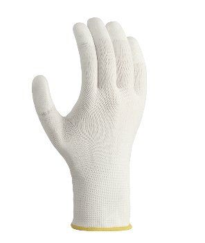 teXXor Leichte Polyester-Strickhandschuhe mit PU-beschichteten Fingerspitzen, weiĂź