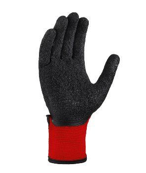 TeXXor Nylon Mechanikerhandschuhe Rot-Schwarz, Latex-Beschichtet, Hoher Grip, Flexibel