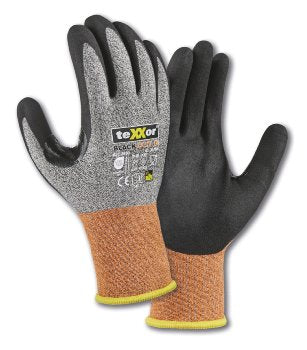 teXXor BLACK CUT E Schnittschutz-Strickhandschuhe: Ergonomisch, Flexibel, Touchscreenfähig, OEKO-TEX zertifiziert
