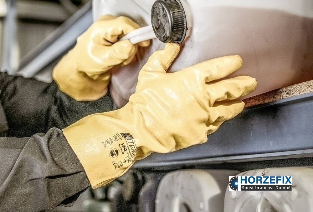 3406X Nitras Chemikalienschutzhandschuh Nitril gelb 30 cm lang 96 Paar Gr 9-10 horzefix