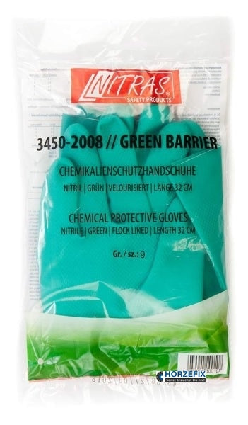 3450 Nitras green Barrier Chemikalienschutzhandschuh nitril grün 12 Paar Gr 8-11 horzefix