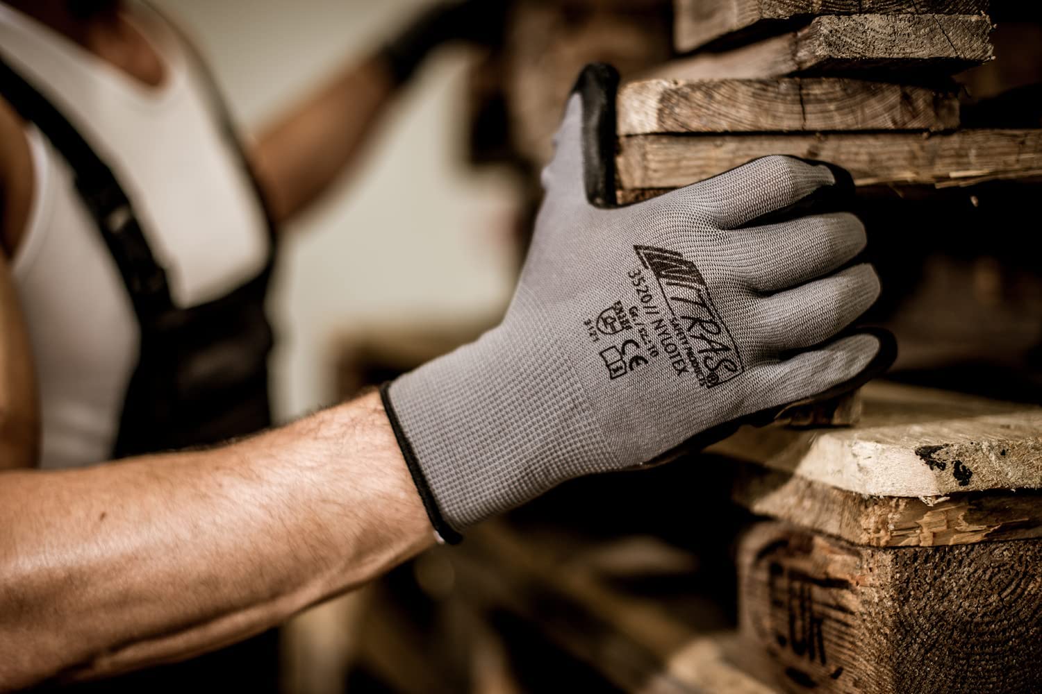 3520 Nitras Nylotex Nylon-Latexhandschuhe Arbeitshandschuhe extrem Grip 12 Paar Gr 7-12 horzefix