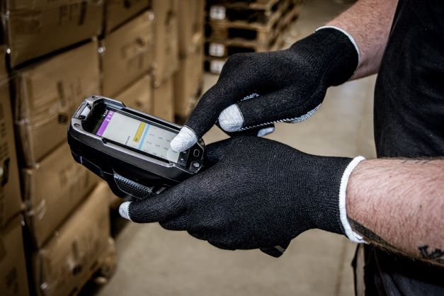 6102 SMART SWIPE Nitras Strickhandschuh Baumwolle/Elasthan genoppt 12 Paar Gr 6-11 horzefix