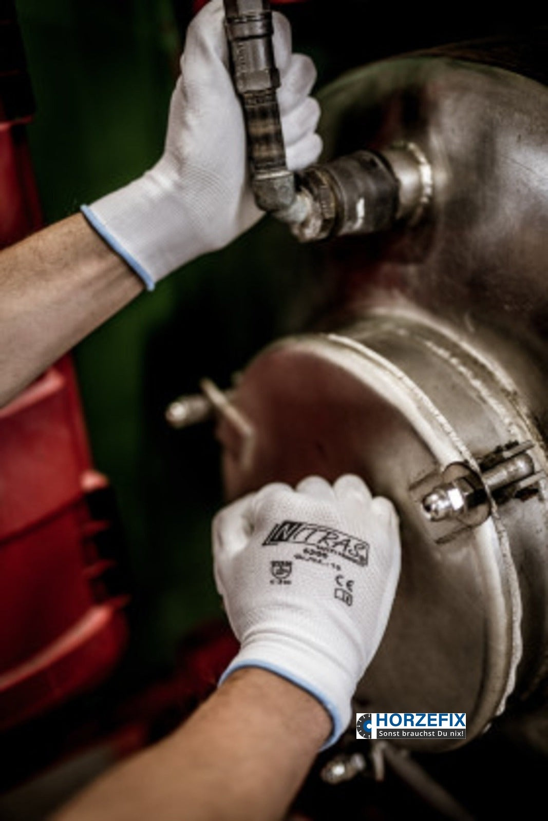 6200 Nitras Nylonhandschuh weiß teilbeschichtet 12 Paar Gr 6-11 horzefix