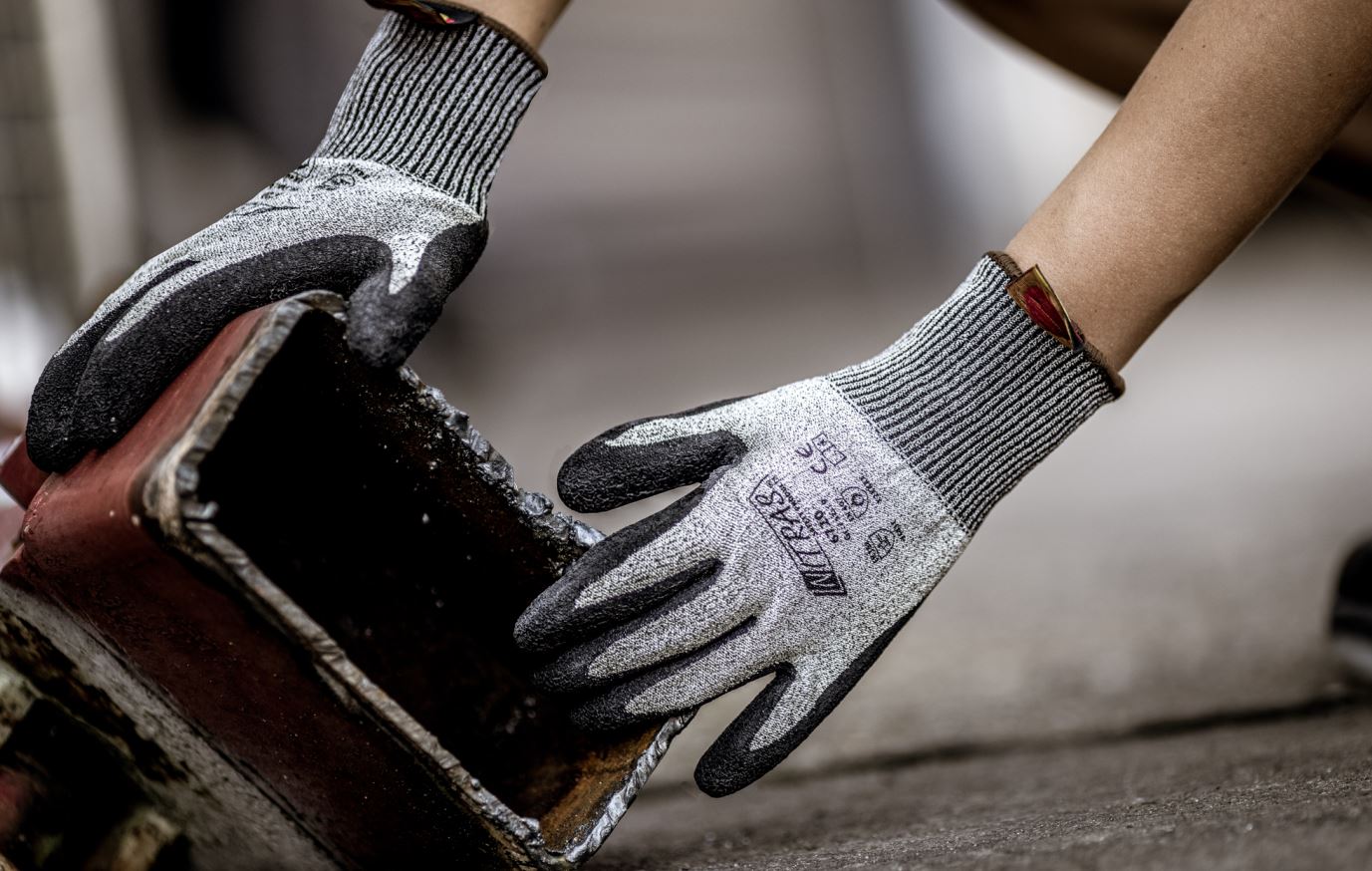 6720 Nitras TAEKI Schnittschutzhandschuh grau Latex-Beschichtung extrem Grip 10 Paar Gr 6-11 horzefix