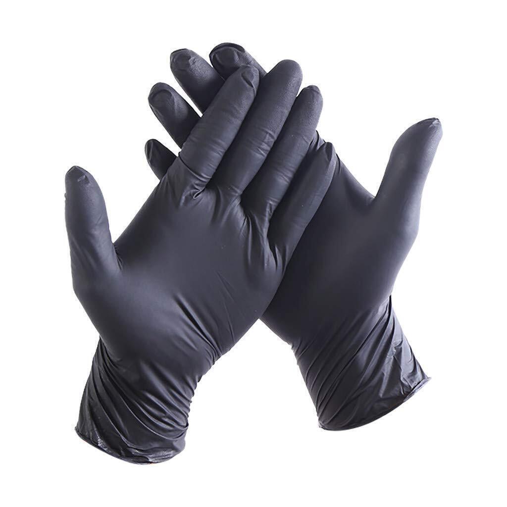 8320 Nitras black wave nitril-Einmalhandschuh Schwarz 100 StĂĽck je Box Gr XS-XL horzefix