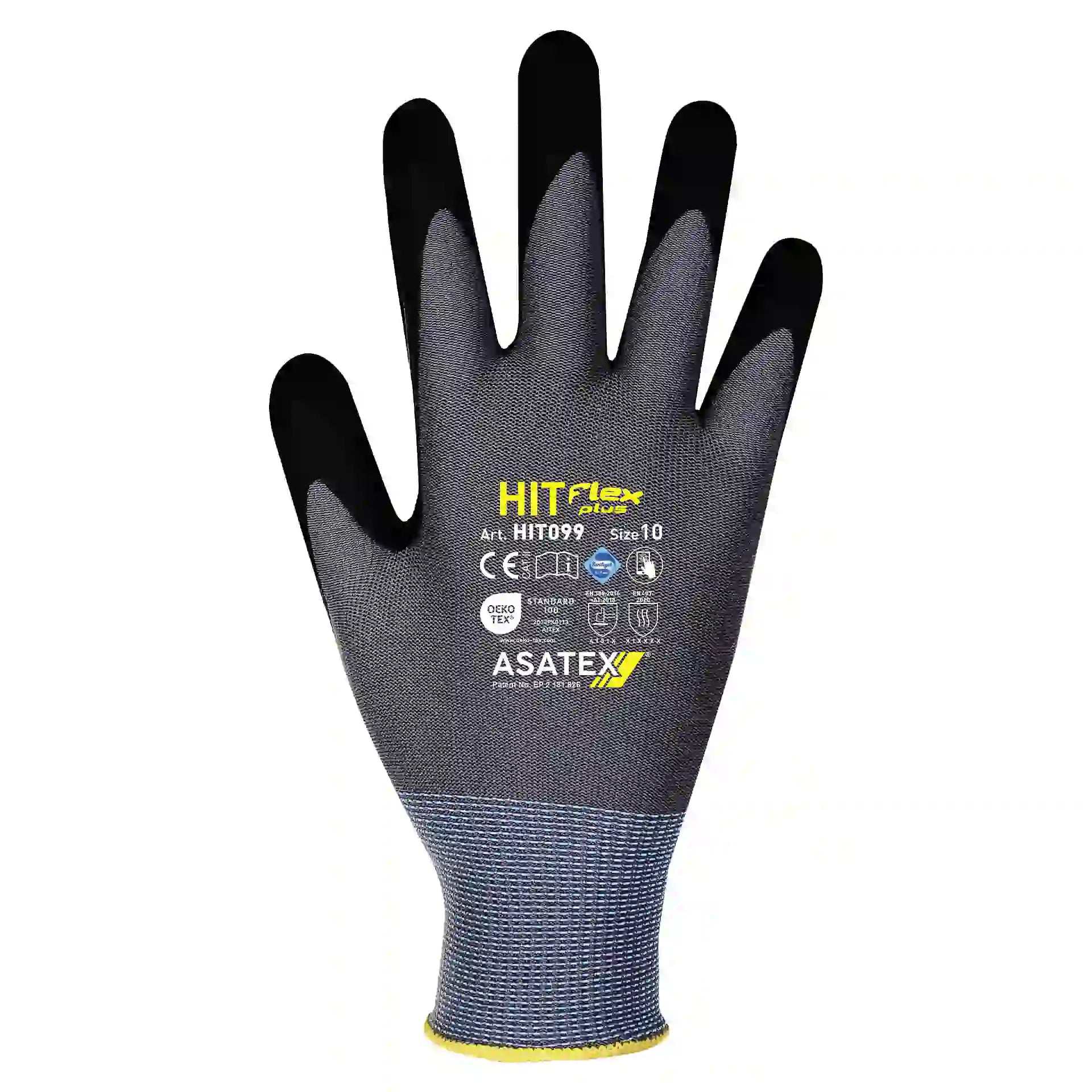 HITflex HIT099 Feinstrickhandschuh Nitrilschaum Beschichtung Touchscreen Grau