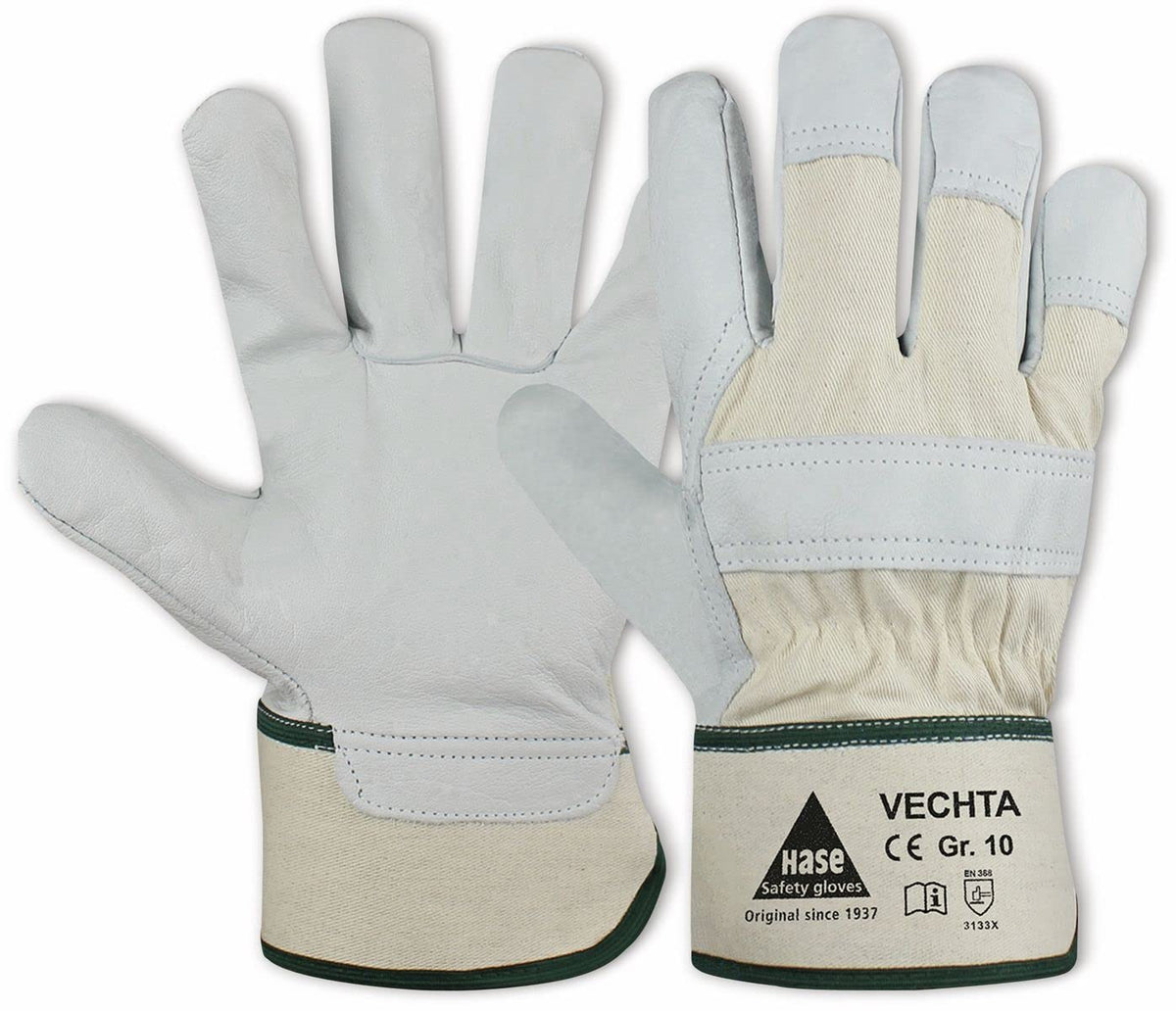 290950 Hase Vechta Arbeitshandschuh aus Narbenleder natur 12 Paar Gr 9-11