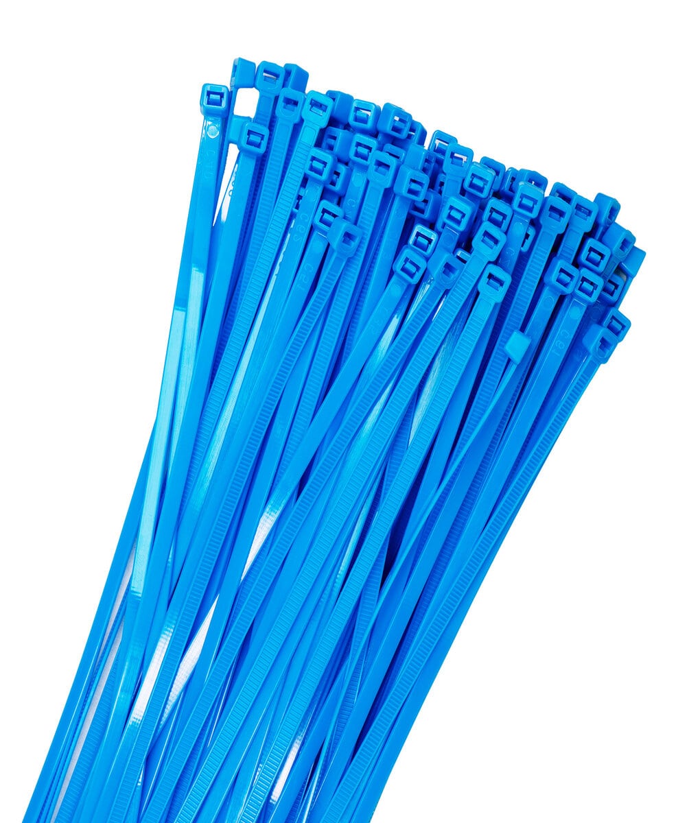 HorzeFix Kabelbinder 100 Stück blau lang uv beständig Universalbinder 2,5/3,6/4,8/7,6 breit HorzeFix