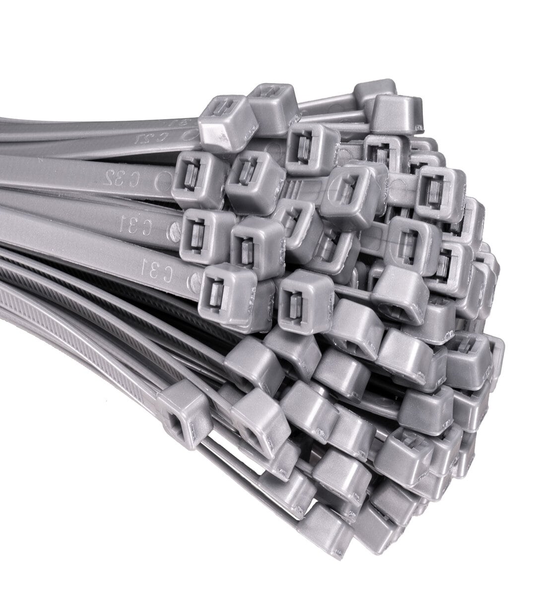 HorzeFix Kabelbinder 100 Stück grau lang uv beständig Universalbinder 2,5/3,6/4,8/7,6 breit HorzeFix