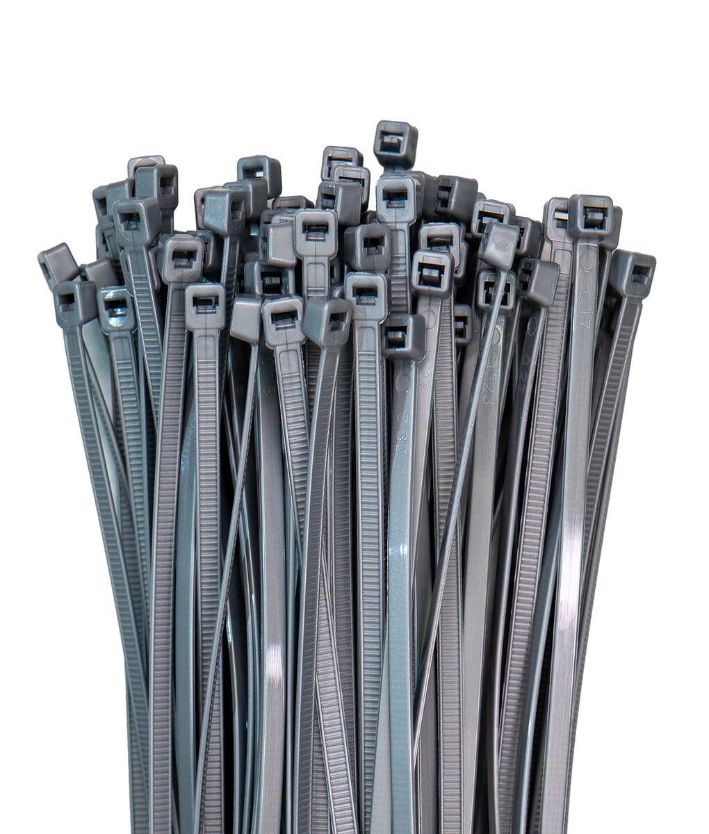 HorzeFix Kabelbinder 100 Stück grau lang uv beständig Universalbinder 2,5/3,6/4,8/7,6 breit HorzeFix