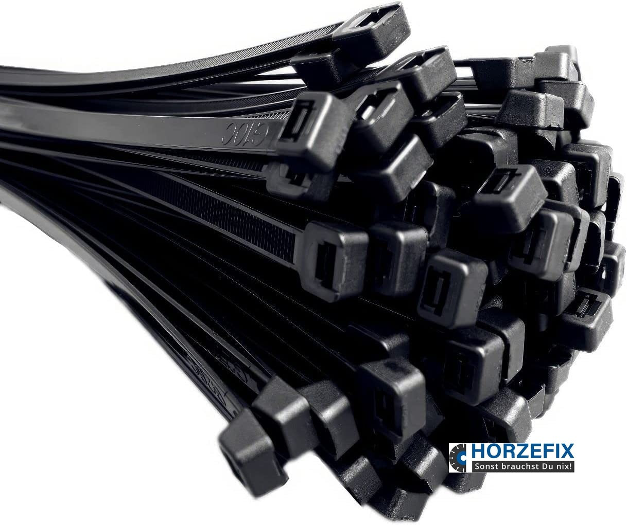 HorzeFix Kabelbinder 100 Stück schwarz uv beständig Universalbinder