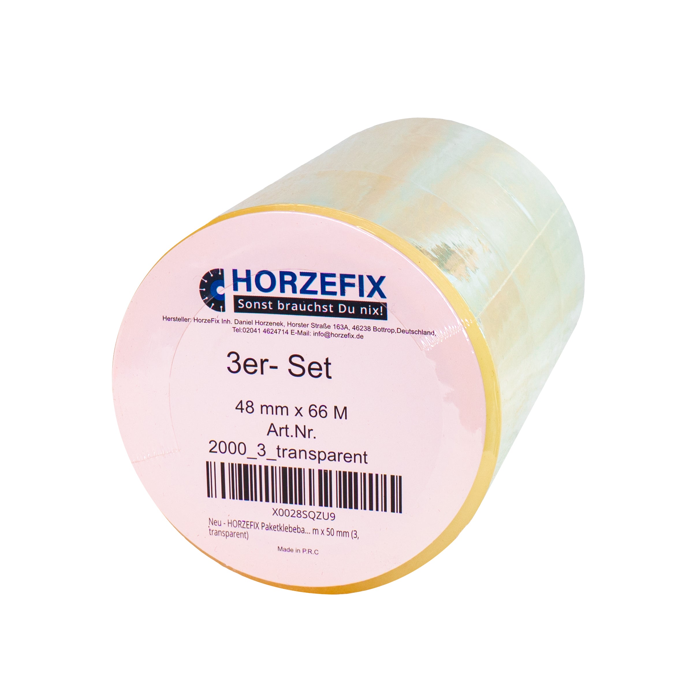 HORZEFIX Paketklebeband transparent 48 mm x 66 m, 48 Mikron, extra stark, universell für Versand & Umzug