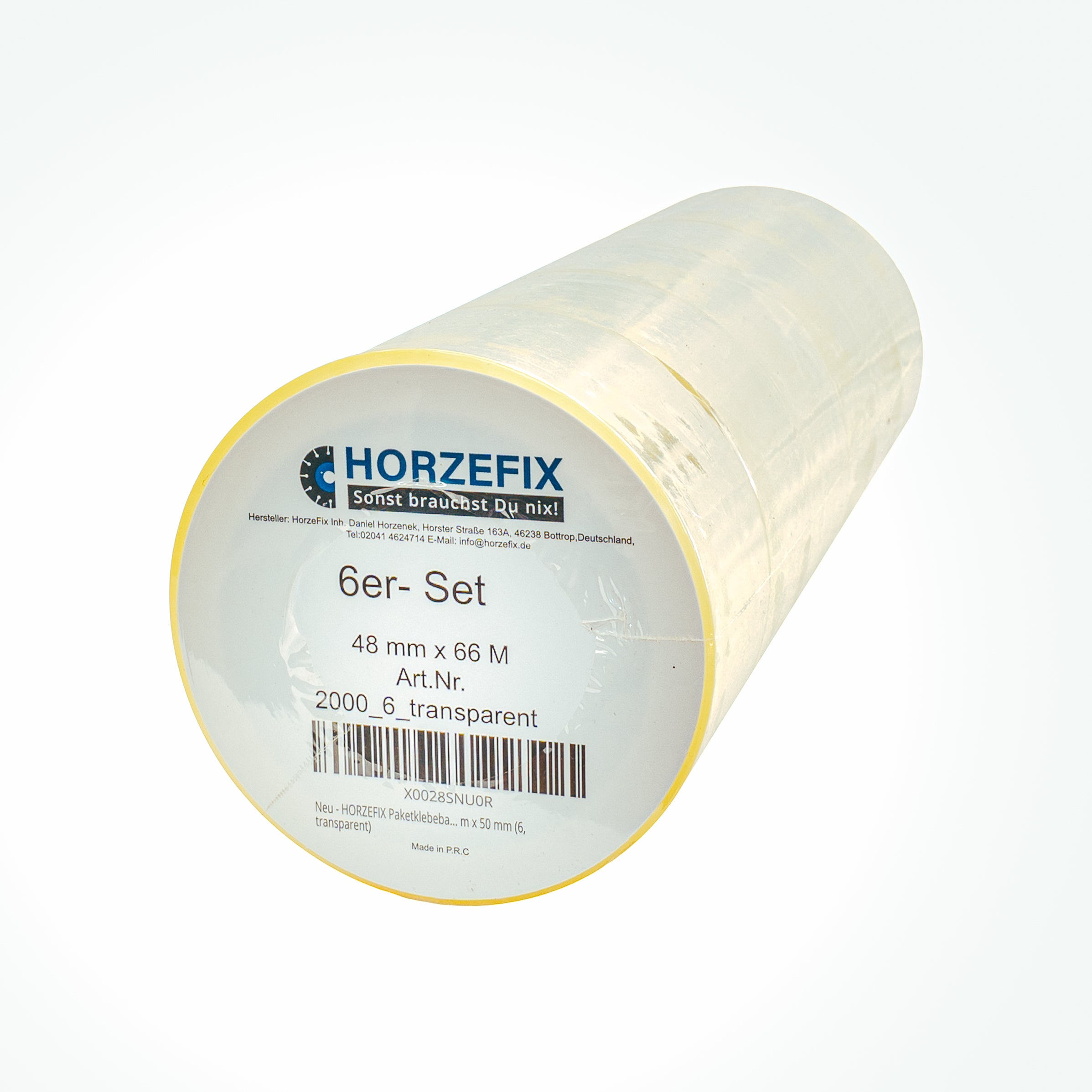 HORZEFIX Paketklebeband transparent 48 mm x 66 m, 48 Mikron, extra stark, universell für Versand & Umzug