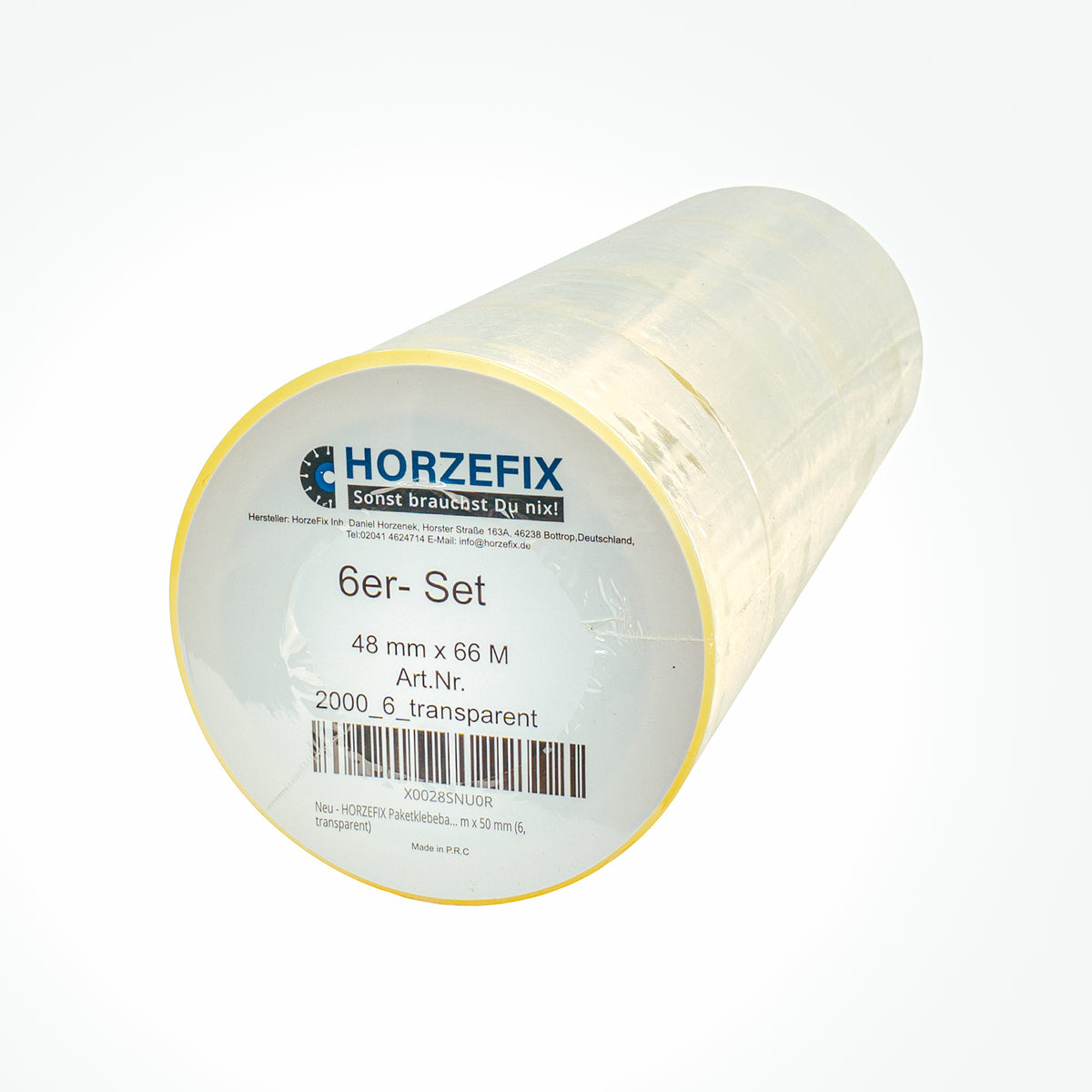 HORZEFIX Paketklebeband transparent 48 mm x 66 m, 48 Mikron, extra stark, universell für Versand & Umzug