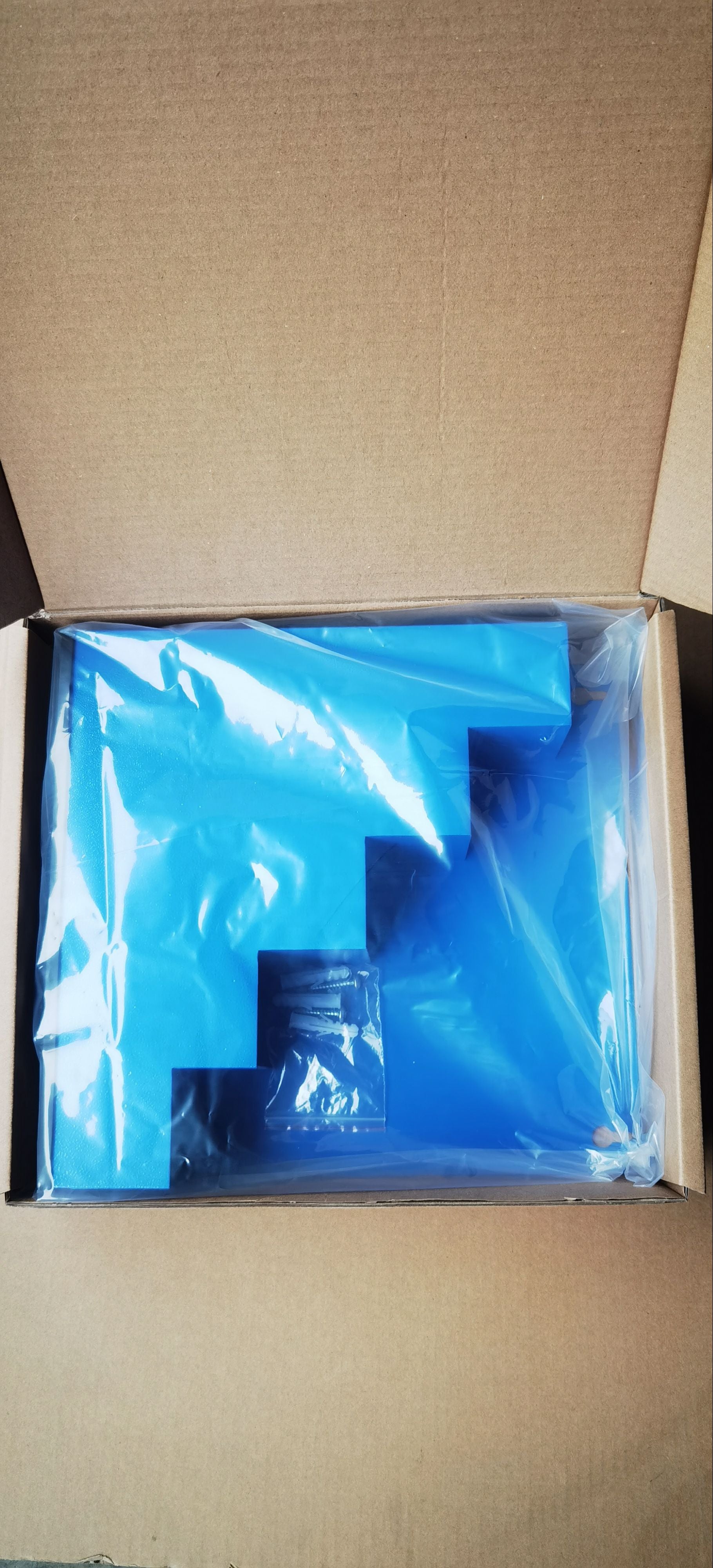 HORZEFIX Kabelbinder Ordnungsbox Wandhalter zur Wandbefestigung aus Metall in blau inklusive 2 Schrauben und 2 Dübel- idealer Ordnungshelfer