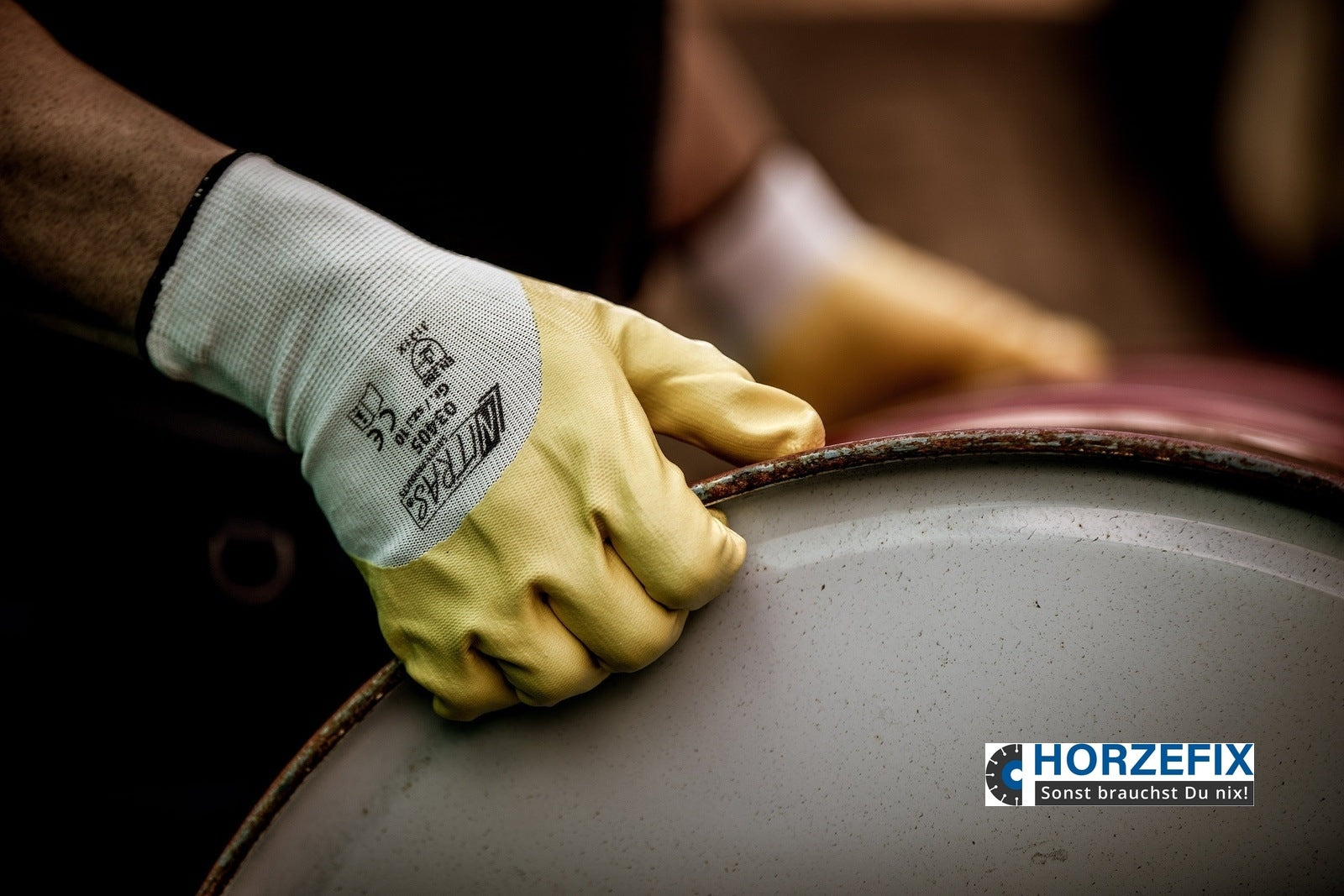 Nitras gelbe Nitril-Handschuh-3/4 Beschichtet nach EN 388 Gr.7-11