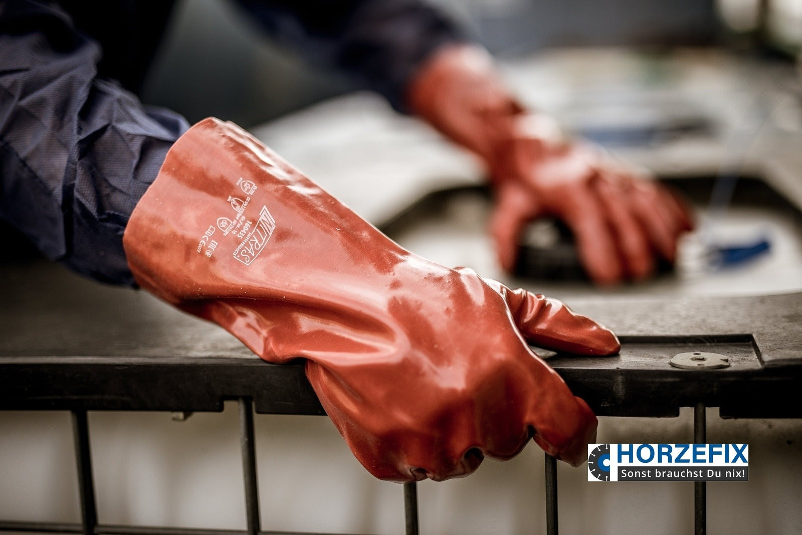 Nitras Chemiekalienschutzhandschuhe PVC vollbeschichtet doppel getaucht EN 388 EN ISO 374-1:2016 EN ISO 374-5:2016 Gr. 10