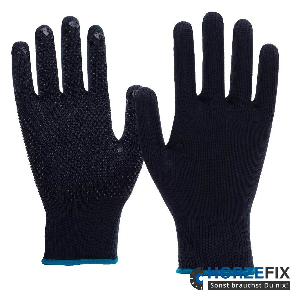 Nitras Nylon Baumwolle blau mit PVC-Noppen auf Innenhand nach EN 388 Gr. 6-11