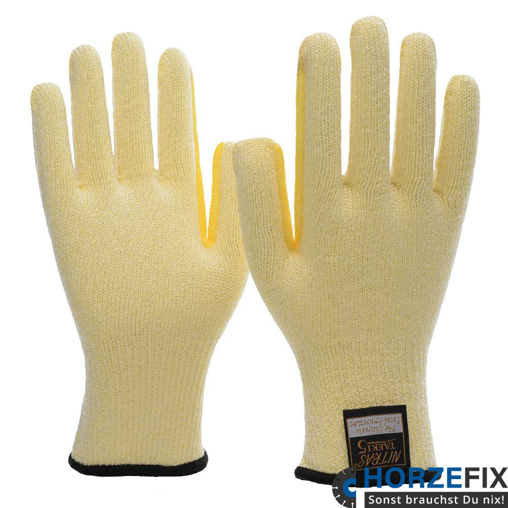 Nitras Schnittschutzhandschuh ohne Beschichtung verstärkte Daumenbeuge nach EN 388 und EN 407 Gr. 8 und 10
