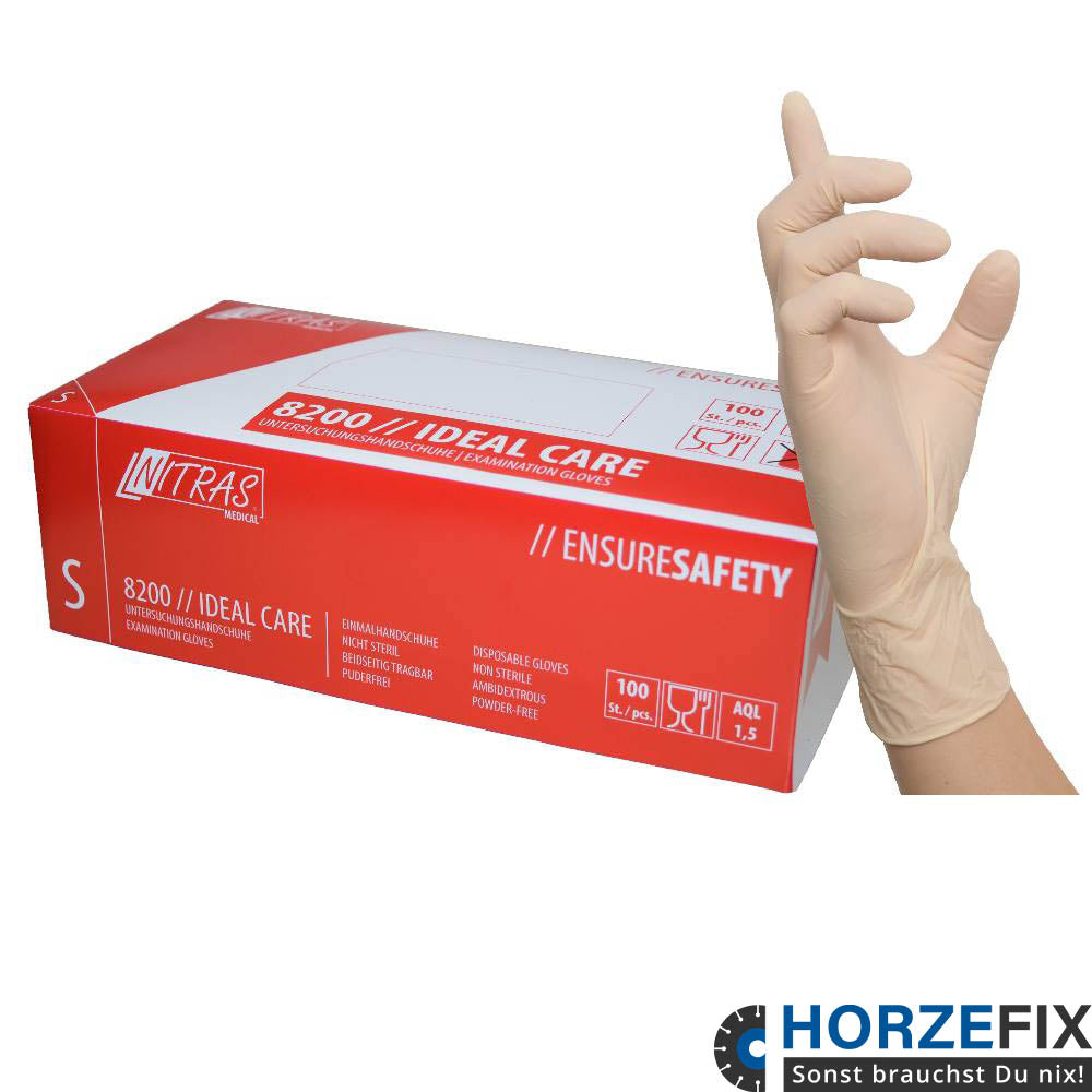 latex handschuhe xs 8200 Nitras Ideal care latex naturfarben Einmalhandschuhe puderfrei