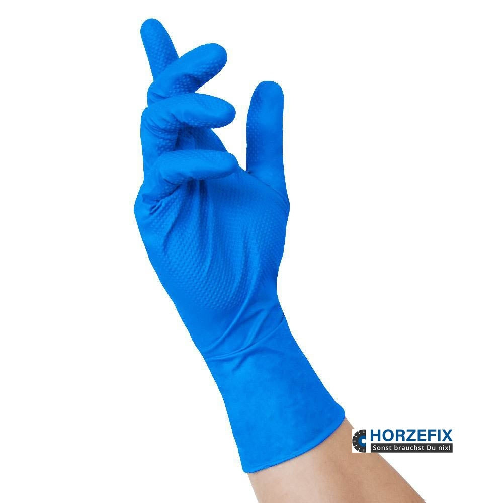 8340 Nitras Tough Grip N 300 Nitril blau Einmalhandschuh puderfrei 1 Box 50 Stück Gr S-2XL horzefix