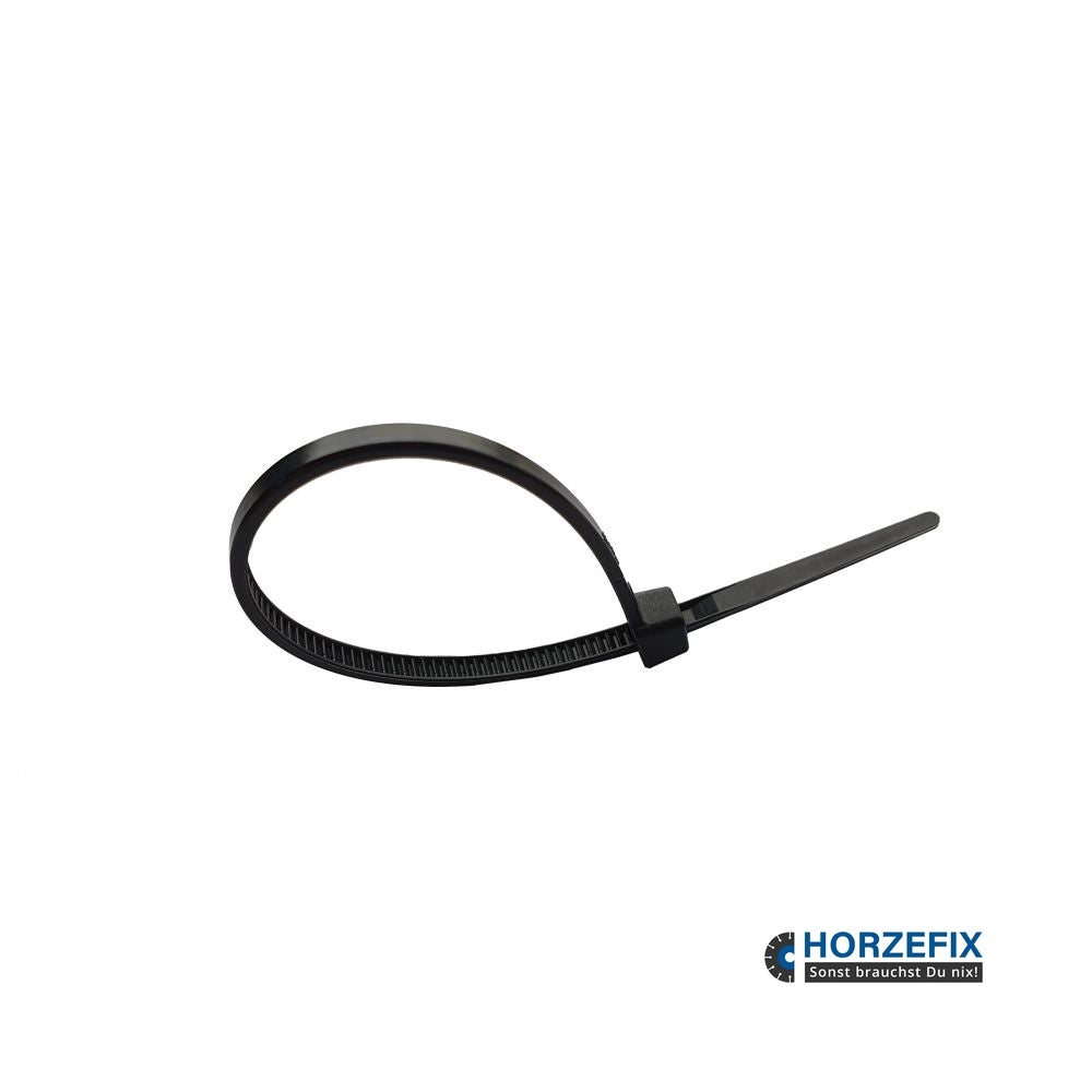 HorzeFix Kabelbinder 100 Stück schwarz uv beständig Universalbinder 2,5/3,6/4,8/7,6 breit horzefix
