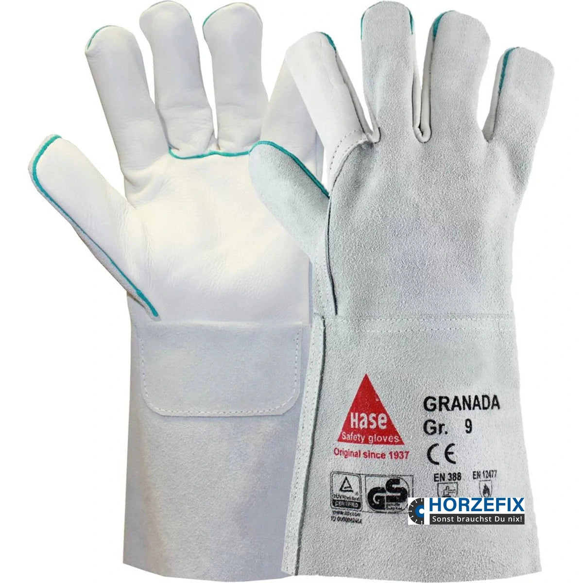 100335 Hase Granada- long 5-Fg Schweißerhandschuh hitzebeständig 6 Paar Gr 8-12 horzefix
