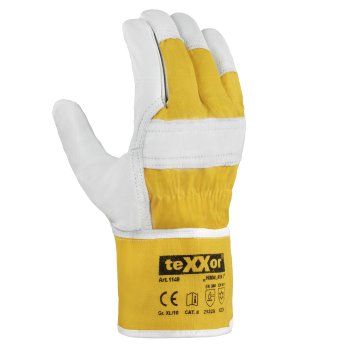Robuste teXXor® Winterbauhandschuhe HIMALAYA I aus echtem Rindvollleder Natur