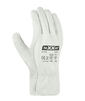 Warme teXXor® Winter-Arbeitshandschuhe aus Rindnappaleder mit weichem Moltonfutter