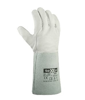 teXXor® Schweißerhandschuhe TAUPO aus robustem Rindvollleder mit langer Stulpe