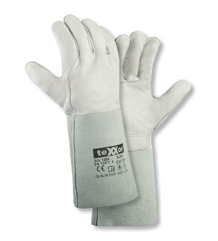 teXXor® Schweißerhandschuhe TAUPO aus robustem Rindvollleder mit langer Stulpe