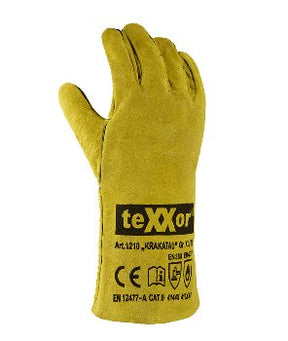 teXXor Schweißerhandschuhe KRAKATAU Rindspaltleder Schutzhandschuhe Größe 10 Beige