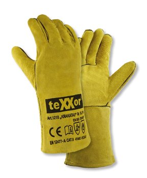 teXXor Schweißerhandschuhe KRAKATAU Rindspaltleder Schutzhandschuhe Größe 10 Beige