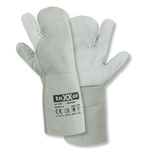 teXXor 3-Finger Schweißerhandschuhe Santorin aus robustem Rindleder für Profis